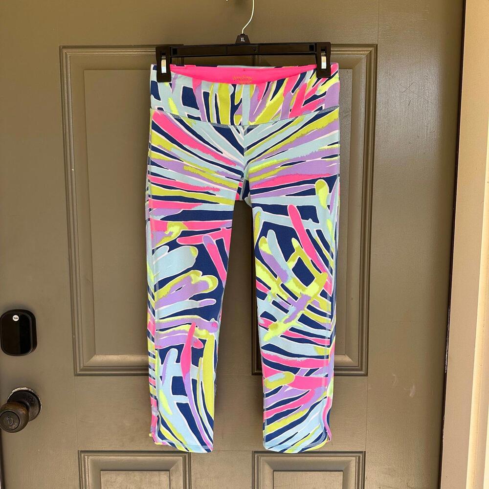 Lilly Pulitzer Luxletic Cropped Weekender Legging Indigo Sea Dreamin Small‎